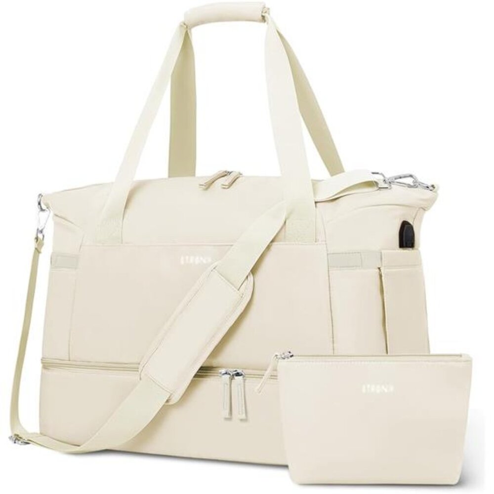 Gym Bag for Women, Personal Item Travel Bag with Shoes Compartment
